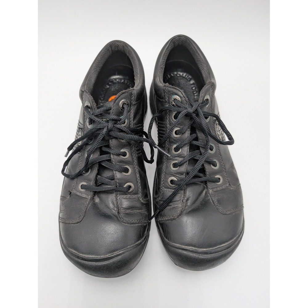 Keen Oxford Shoes Mens 9.5 Black Leather Lace Up Work Gorpcore Rugged Utility - Picture 2 of 7